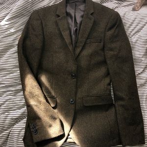 Mens Olive Tweed Blazer
